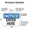 Signmission Enter Here OSHA Notice Sign, Plastic, 18in W x 12in L, 2PK OS-2PACK-NS-P-1218-L-12073 - alternate 6